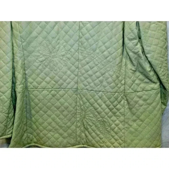 Leather Jacket Lightly Quilted Velvet Trim Pamela McCoy Size XL - Picture 6 of 16